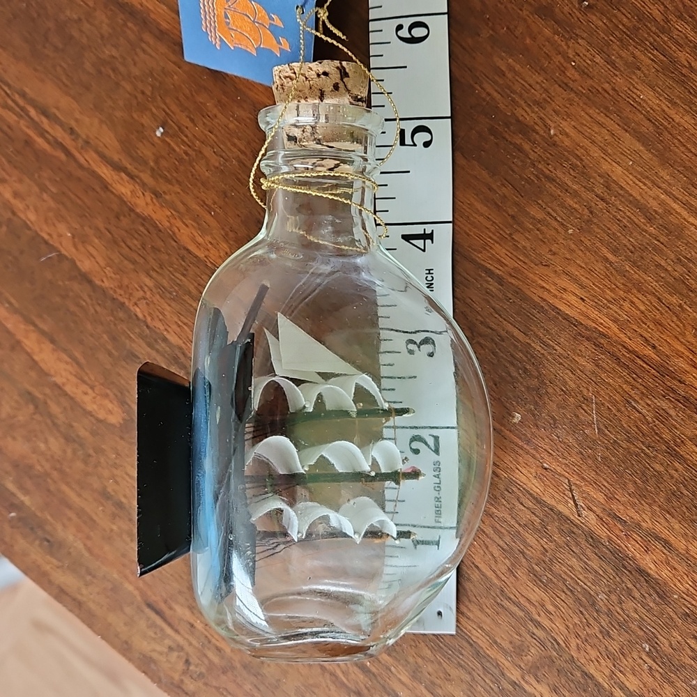 Vintage John Madison Three Mast Ship In A Bottle - Picture 12 of 12